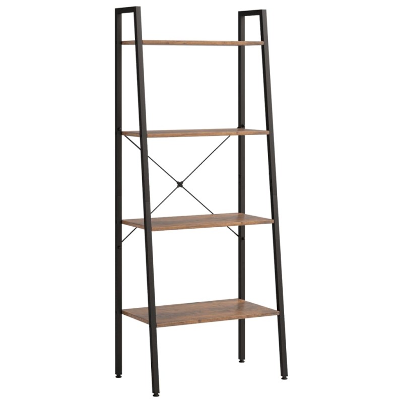 vidaXL Ραφιέρα 4 Επιπέδων Σκούρο Καφέ & Μαύρο 56x35x140 εκ.