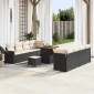 vidaXL Σετ Καναπέ Κήπου 11 pcs Μαύρο και Κρέμα συνθετικό ρατάν