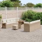 vidaXL Σετ Καναπέ Κήπου 11 pcs Μπεζ και Κρέμα συνθετικό ρατάν
