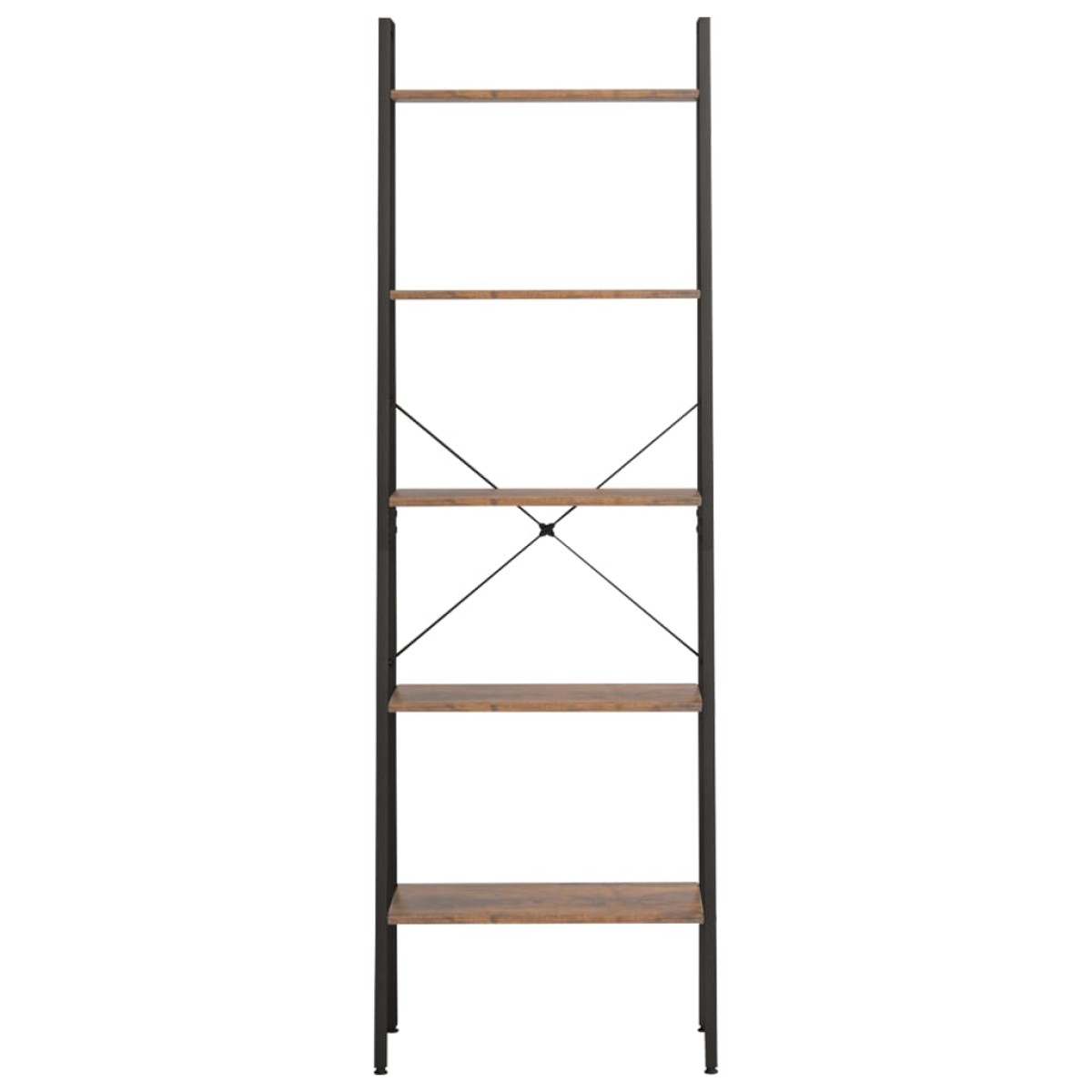 vidaXL Ραφιέρα 5 Επιπέδων Σκούρο Καφέ & Μαύρο 56 x 35 x 174 εκ.