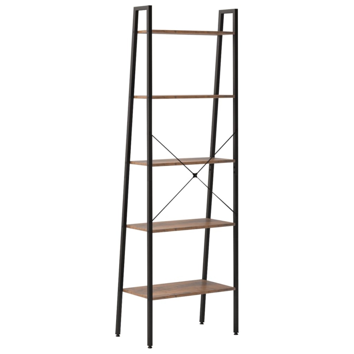 vidaXL Ραφιέρα 5 Επιπέδων Σκούρο Καφέ & Μαύρο 56 x 35 x 174 εκ.