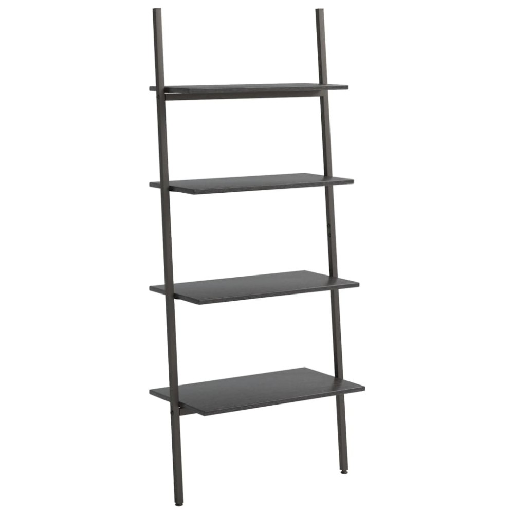vidaXL Ραφιέρα Κεκλιμένη 4 Επιπέδων Μαύρη 64 x 34 x 150,5 εκ.