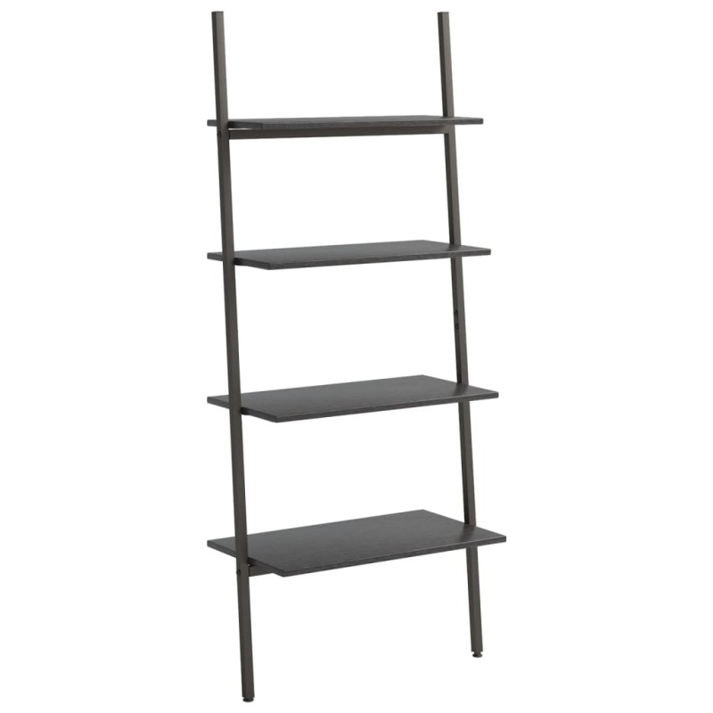 vidaXL Ραφιέρα Κεκλιμένη 4 Επιπέδων Μαύρη 64 x 34 x 150,5 εκ.