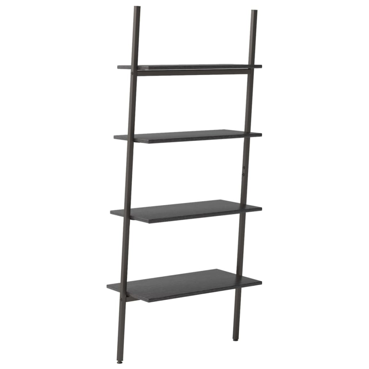 vidaXL Ραφιέρα Κεκλιμένη 4 Επιπέδων Μαύρη 64 x 34 x 150,5 εκ.