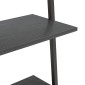 vidaXL Ραφιέρα Κεκλιμένη 4 Επιπέδων Μαύρη 64 x 34 x 150,5 εκ.