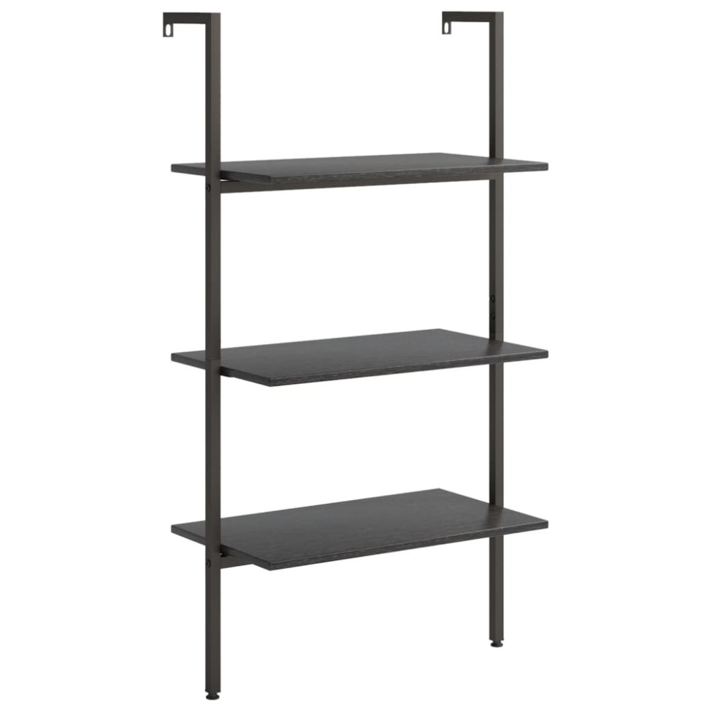 vidaXL Ραφιέρα Κεκλιμένη 3 Επιπέδων Μαύρη 64x35x120,5 εκ.