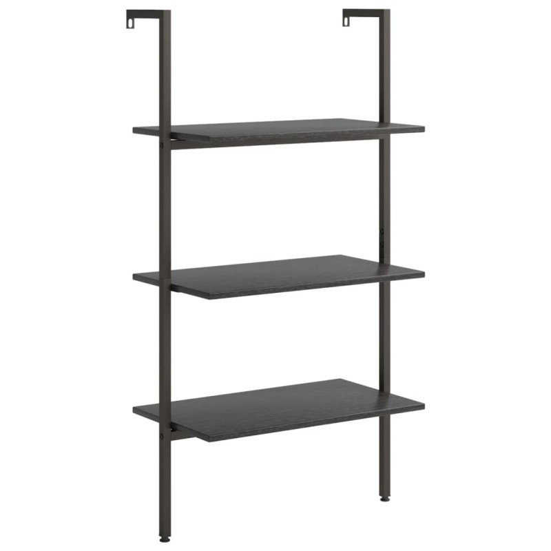 vidaXL Ραφιέρα Κεκλιμένη 3 Επιπέδων Μαύρη 64x35x120,5 εκ.