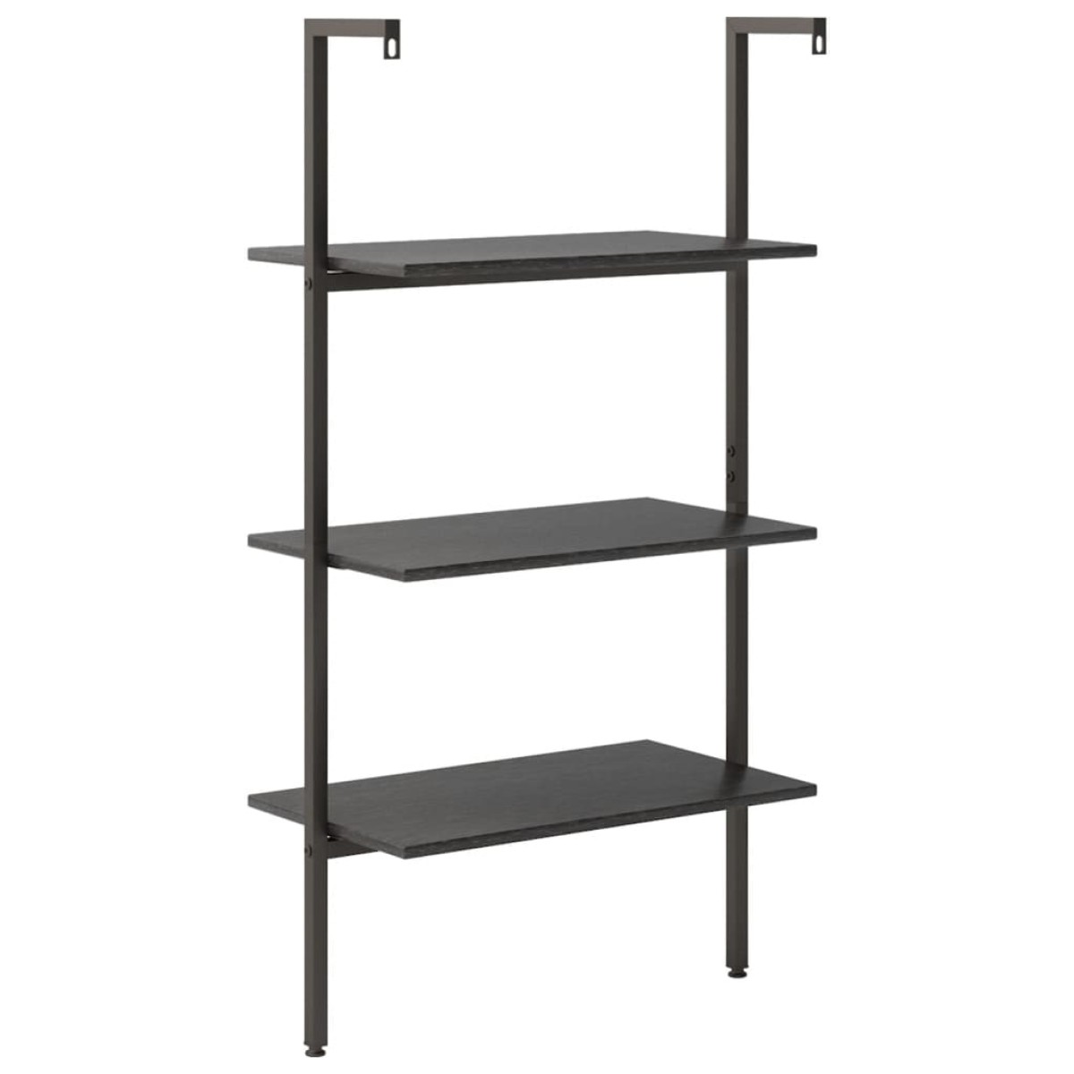 vidaXL Ραφιέρα Κεκλιμένη 3 Επιπέδων Μαύρη 64x35x120,5 εκ.