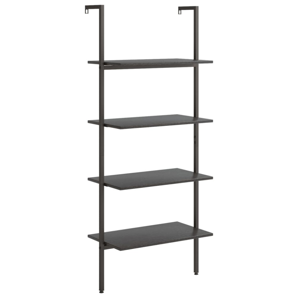 vidaXL Ραφιέρα Κεκλιμένη 4 Επιπέδων Μαύρη 64 x 35 x 152,5 εκ.