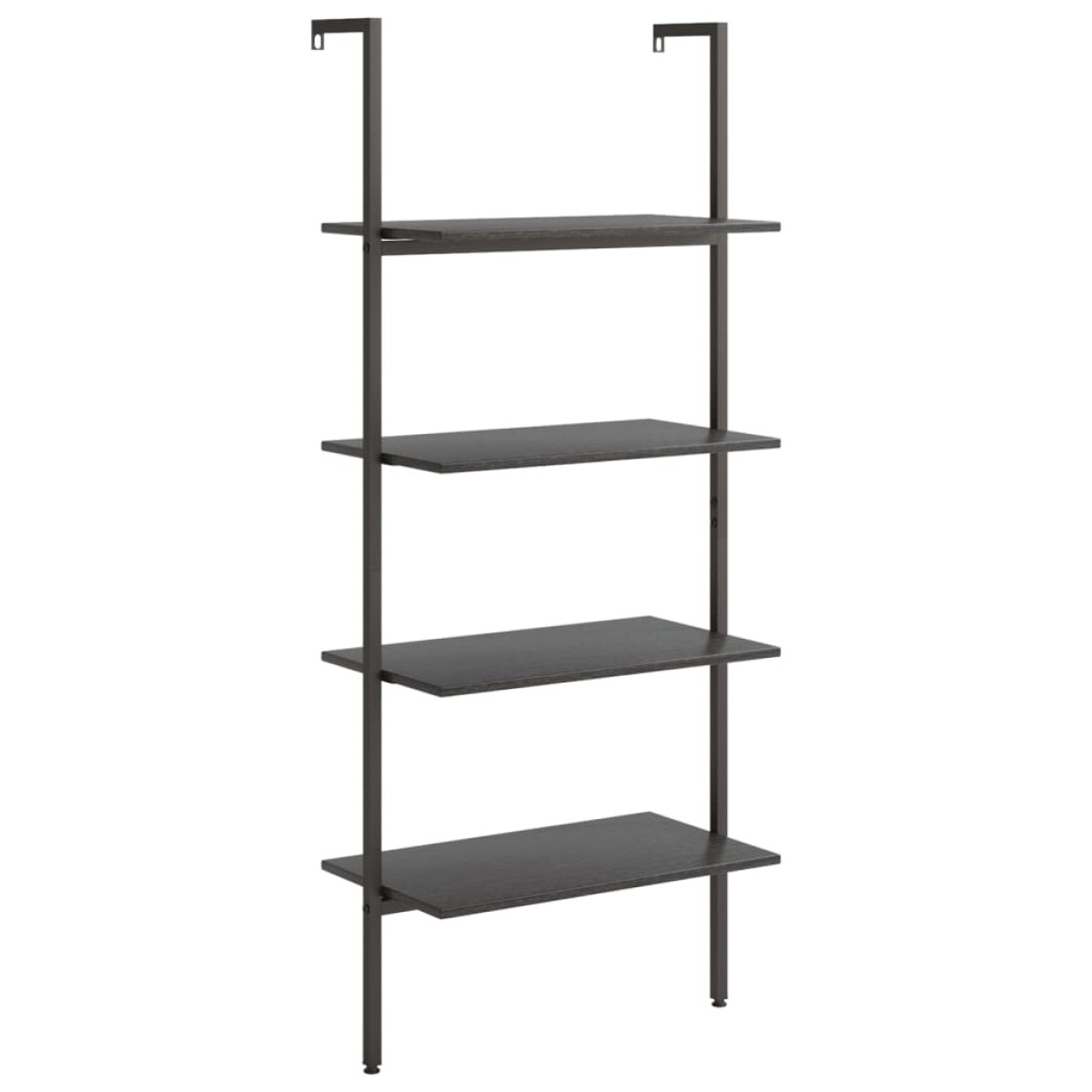 vidaXL Ραφιέρα Κεκλιμένη 4 Επιπέδων Μαύρη 64 x 35 x 152,5 εκ.