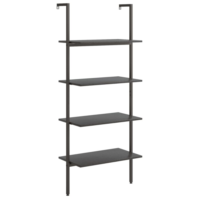 vidaXL Ραφιέρα Κεκλιμένη 4 Επιπέδων Μαύρη 64 x 35 x 152,5 εκ.