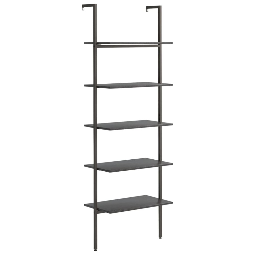 vidaXL Ραφιέρα Κεκλιμένη 5 Επιπέδων Μαύρη 64x35x185 εκ.