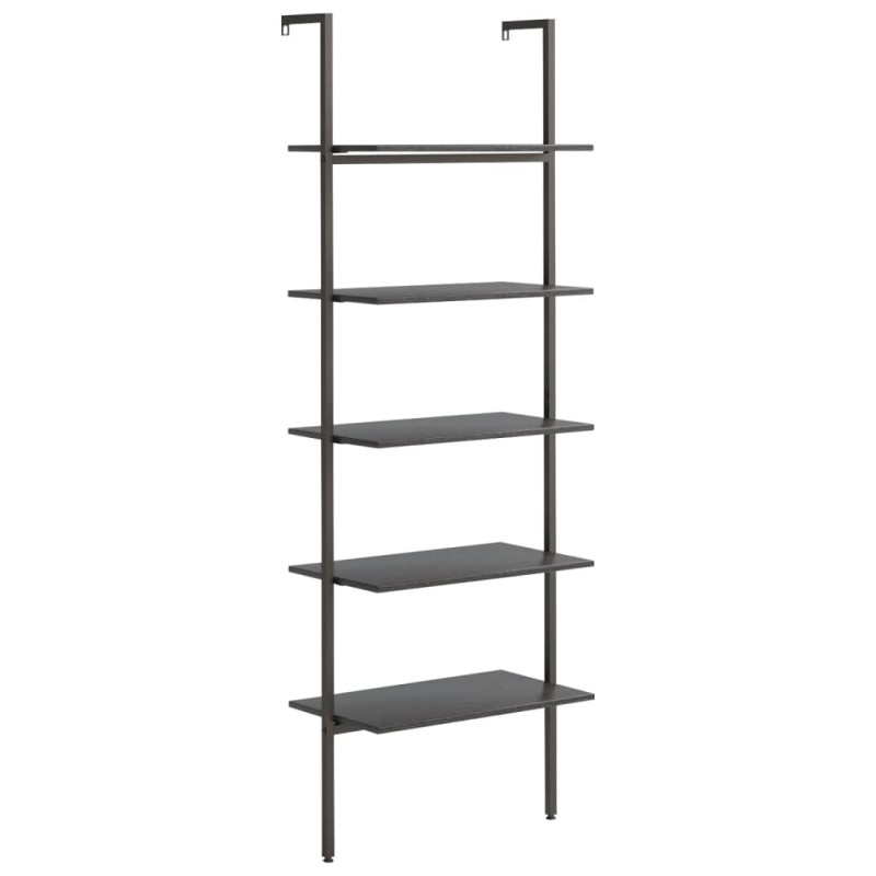 vidaXL Ραφιέρα Κεκλιμένη 5 Επιπέδων Μαύρη 64x35x185 εκ.