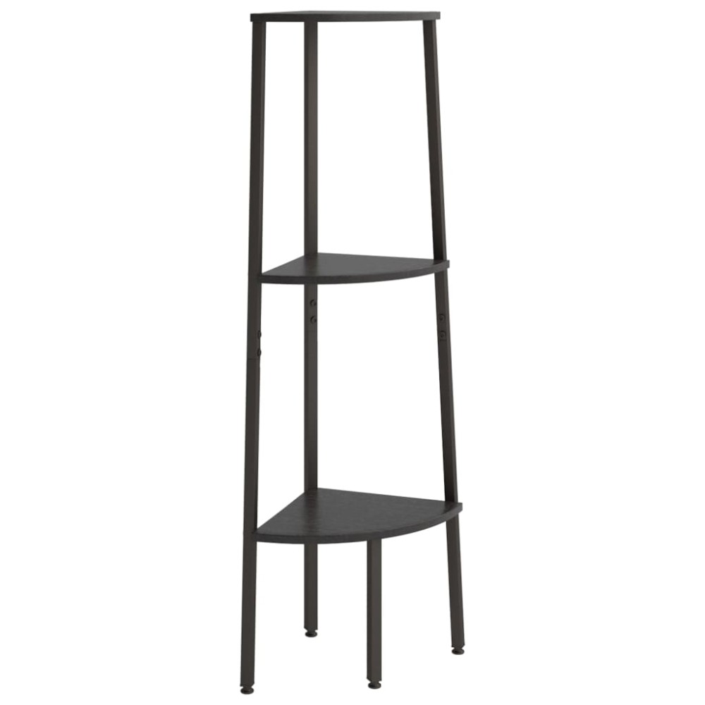 vidaXL Ραφιέρα Γωνιακή 3 Επίπεδων Μαύρο 45,5x31,5x120 εκ.