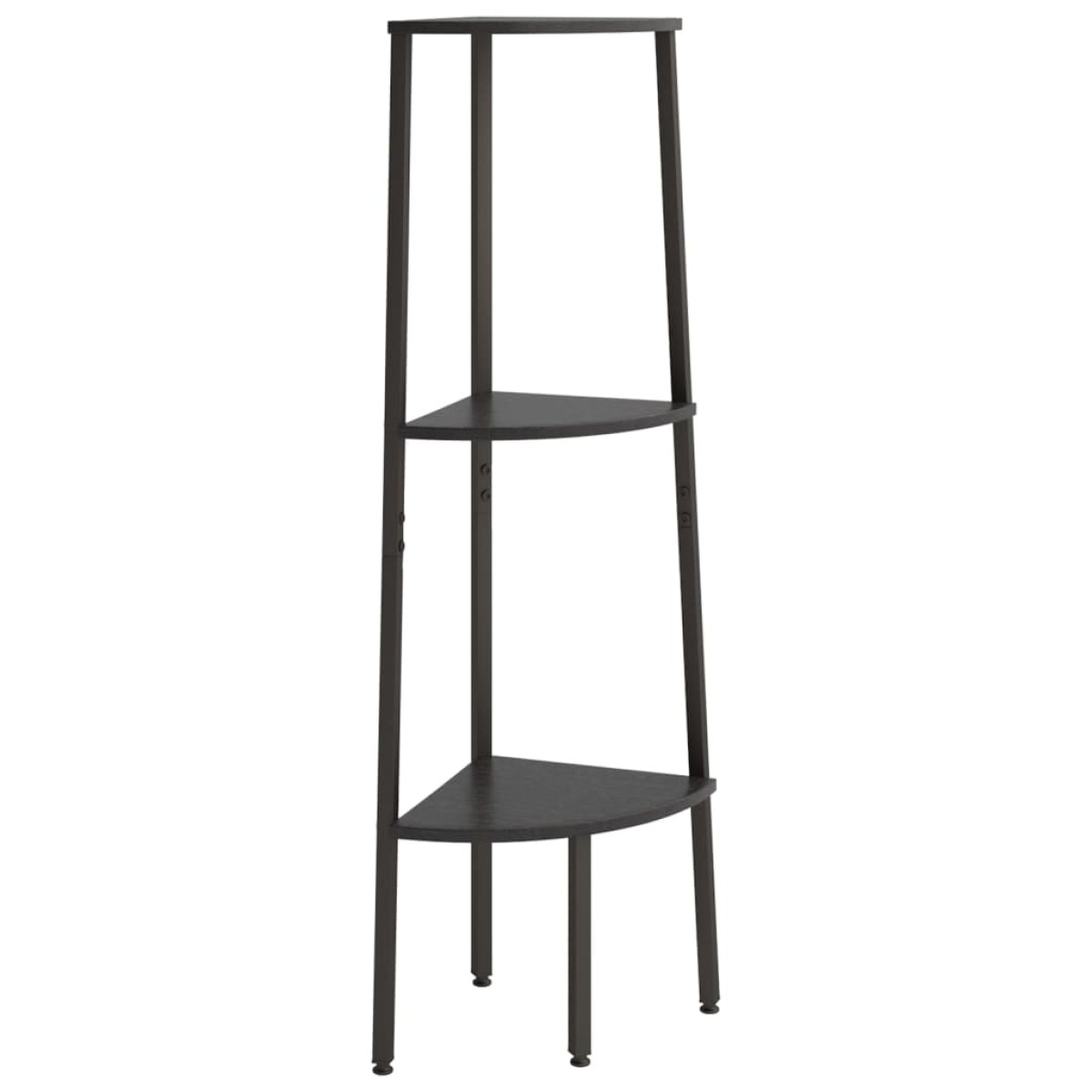 vidaXL Ραφιέρα Γωνιακή 3 Επίπεδων Μαύρο 45,5x31,5x120 εκ.