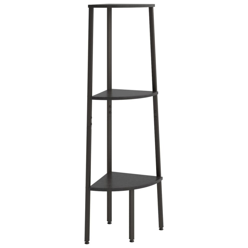 vidaXL Ραφιέρα Γωνιακή 3 Επίπεδων Μαύρο 45,5x31,5x120 εκ.