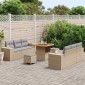 vidaXL Σετ Καναπέ Κήπου Μπέζ και Ανοιχτό Γκρι 221 x 204 x 85 εκ