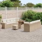 vidaXL Σετ Καναπέ Κήπου 11 pcs Μπεζ και Κρέμα συνθετικό ρατάν