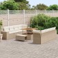 vidaXL Σετ Καναπέ Κήπου 11 pcs Μπεζ και Κρέμα συνθετικό ρατάν