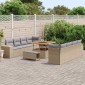 vidaXL Σετ Καναπέ Κήπου 11 pcs Μπέζ και Ανοιχτό Γκρι συνθετικό ρατάν