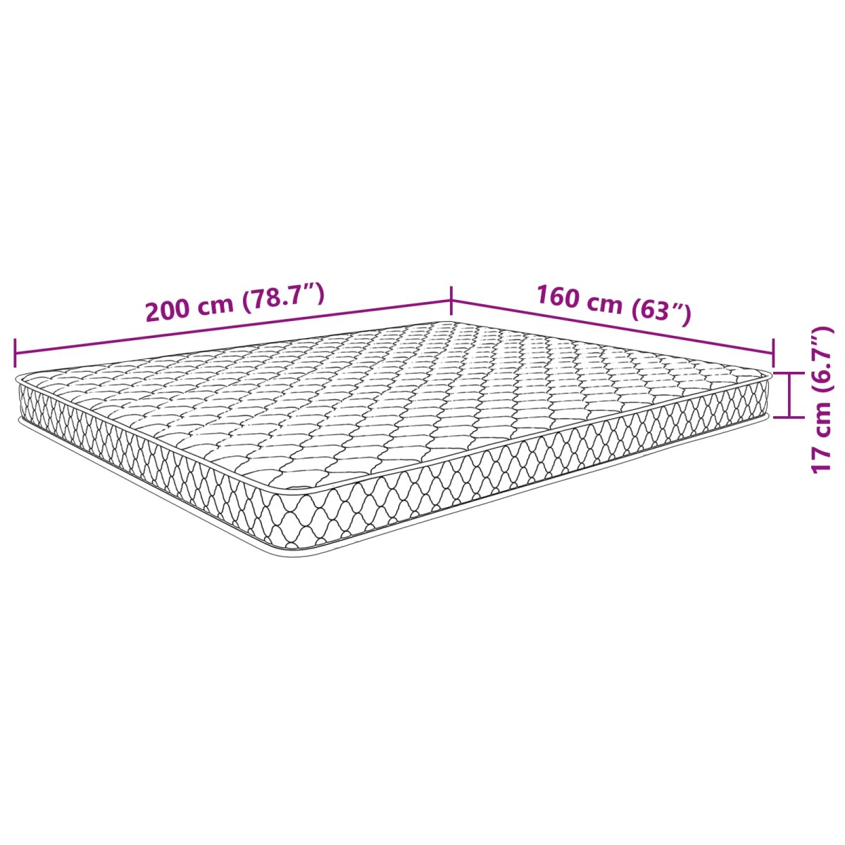 vidaXL Στρώμα vidaXL Στρώμα Μαλακό Λευκό 200 x 160 x 17 εκ PU Αφρός
