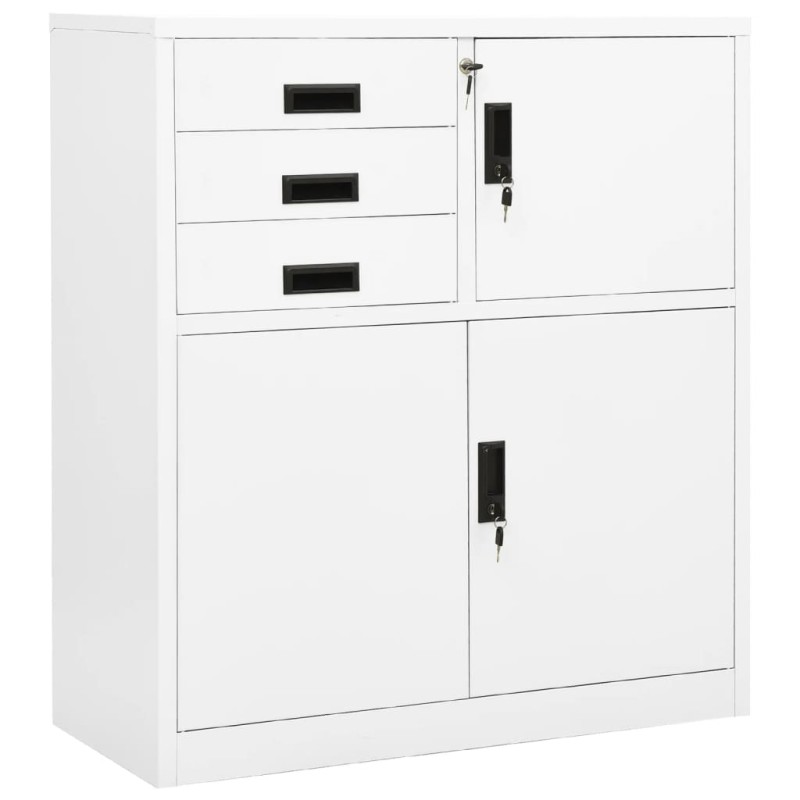 vidaXL Ντουλάπα Γραφείου Λευκή 90 x 40 x 102 εκ. Ατσάλινη