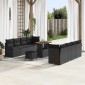 vidaXL Σετ Καναπέ Κήπου με μαξιλάρι Μαύρο 90 x 55 x 71 cm