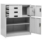 vidaXL Ντουλάπα Γραφείου Ανοιχτό Γκρι 90 x 40 x 102 εκ. Ατσάλινη