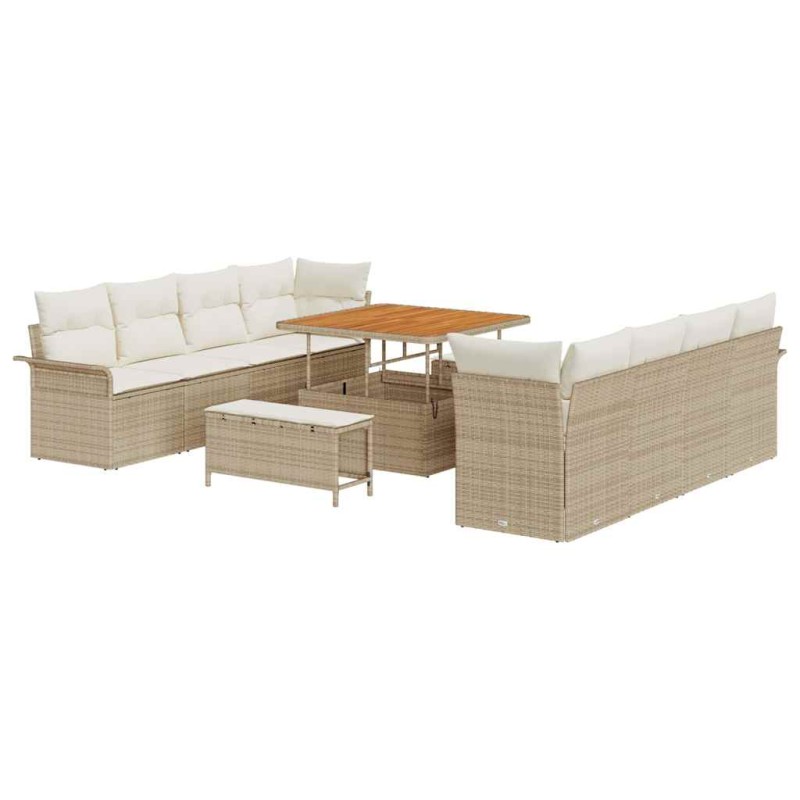 vidaXL Σετ Καναπέ Κήπου με μαξιλάρι Μπεζ και Κρέμα 100 x 100 x 71 cm