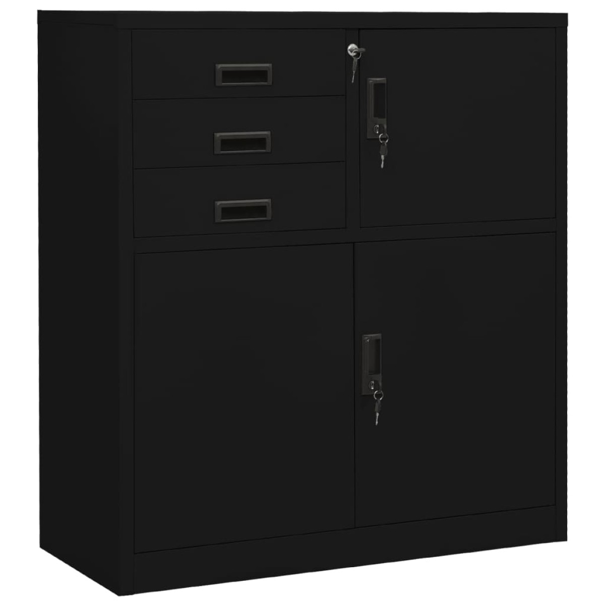 vidaXL Ντουλάπα Γραφείου Μαύρη 90 x 40 x 102 εκ. Ατσάλινη