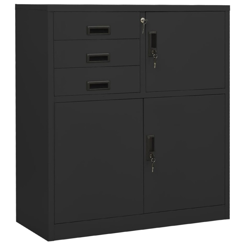 vidaXL Ντουλάπα Γραφείου Ανθρακί 90 x 40 x 102 εκ. Ατσάλινη