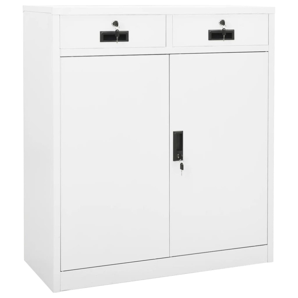 vidaXL Ντουλάπα Γραφείου Λευκή 90 x 40 x 102 εκ. Ατσάλινη