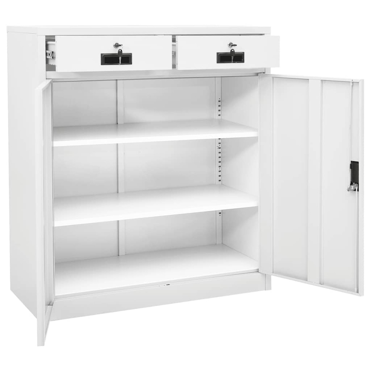vidaXL Ντουλάπα Γραφείου Λευκή 90 x 40 x 102 εκ. Ατσάλινη