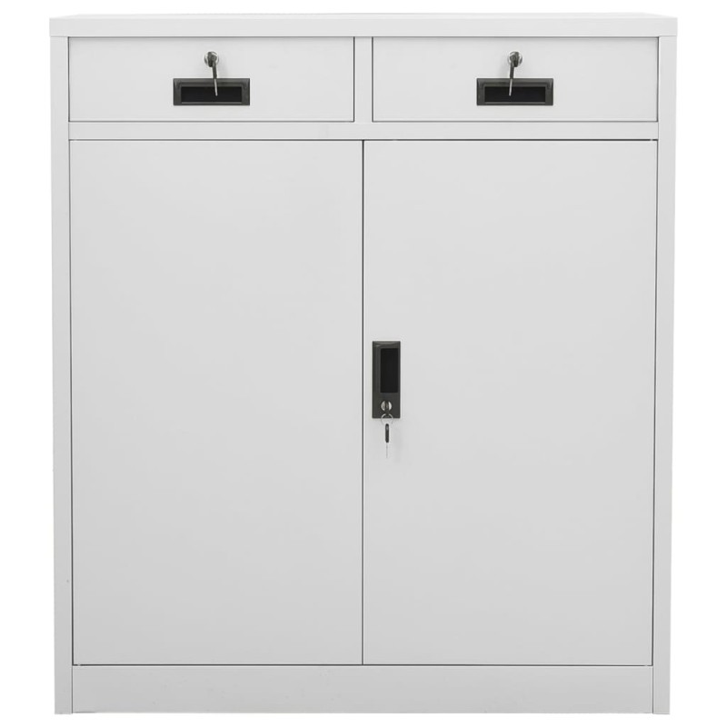 vidaXL Ντουλάπα Γραφείου Ανοιχτό Γκρι 90 x 40 x 102 εκ. Ατσάλινη