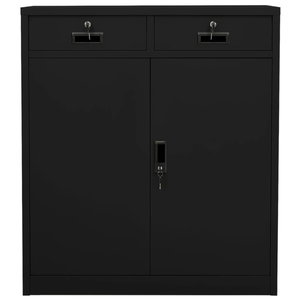 vidaXL Ντουλάπα Γραφείου Μαύρη 90 x 40 x 102 εκ. Ατσάλινη