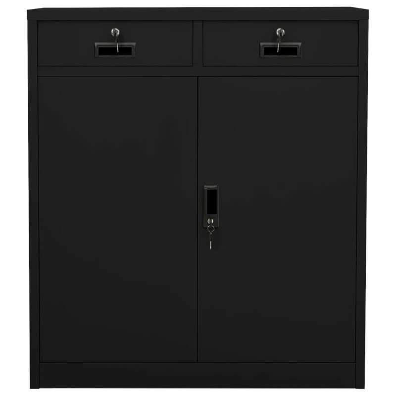 vidaXL Ντουλάπα Γραφείου Μαύρη 90 x 40 x 102 εκ. Ατσάλινη