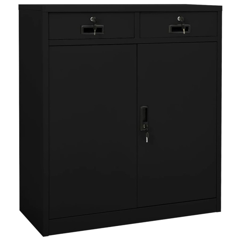 vidaXL Ντουλάπα Γραφείου Μαύρη 90 x 40 x 102 εκ. Ατσάλινη