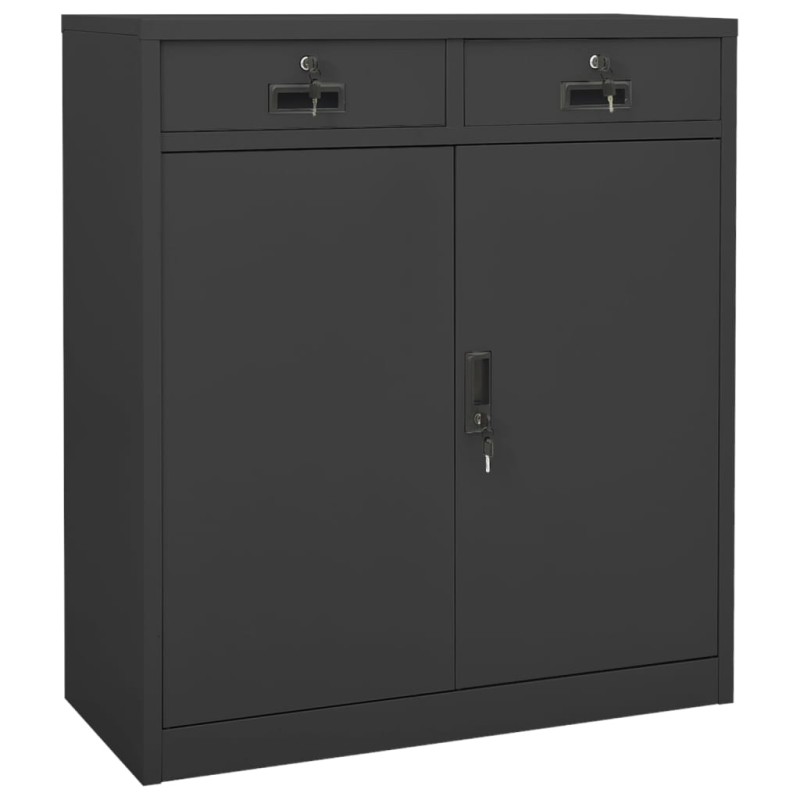 vidaXL Ντουλάπα Γραφείου Ανθρακί 90 x 40 x 102 εκ. Ατσάλινη