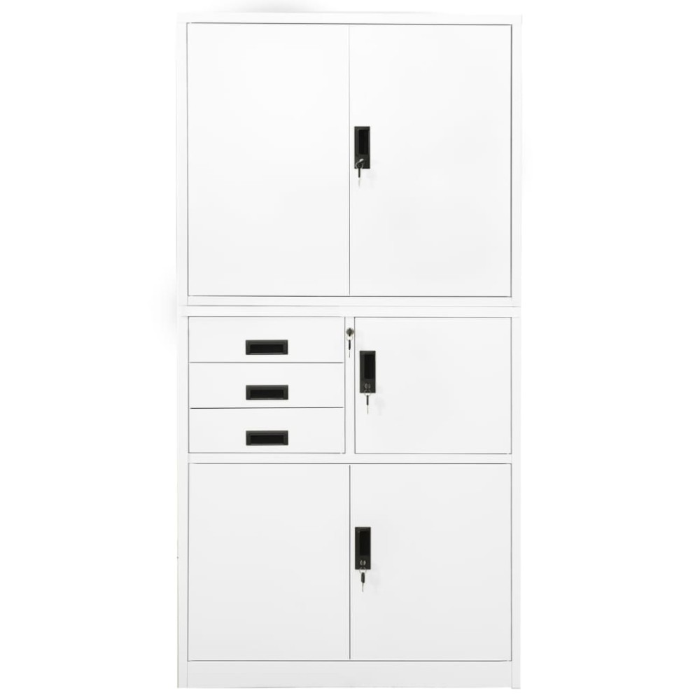 vidaXL Ντουλάπα Γραφείου Λευκή 90 x 40 x 180 εκ. Ατσάλινη