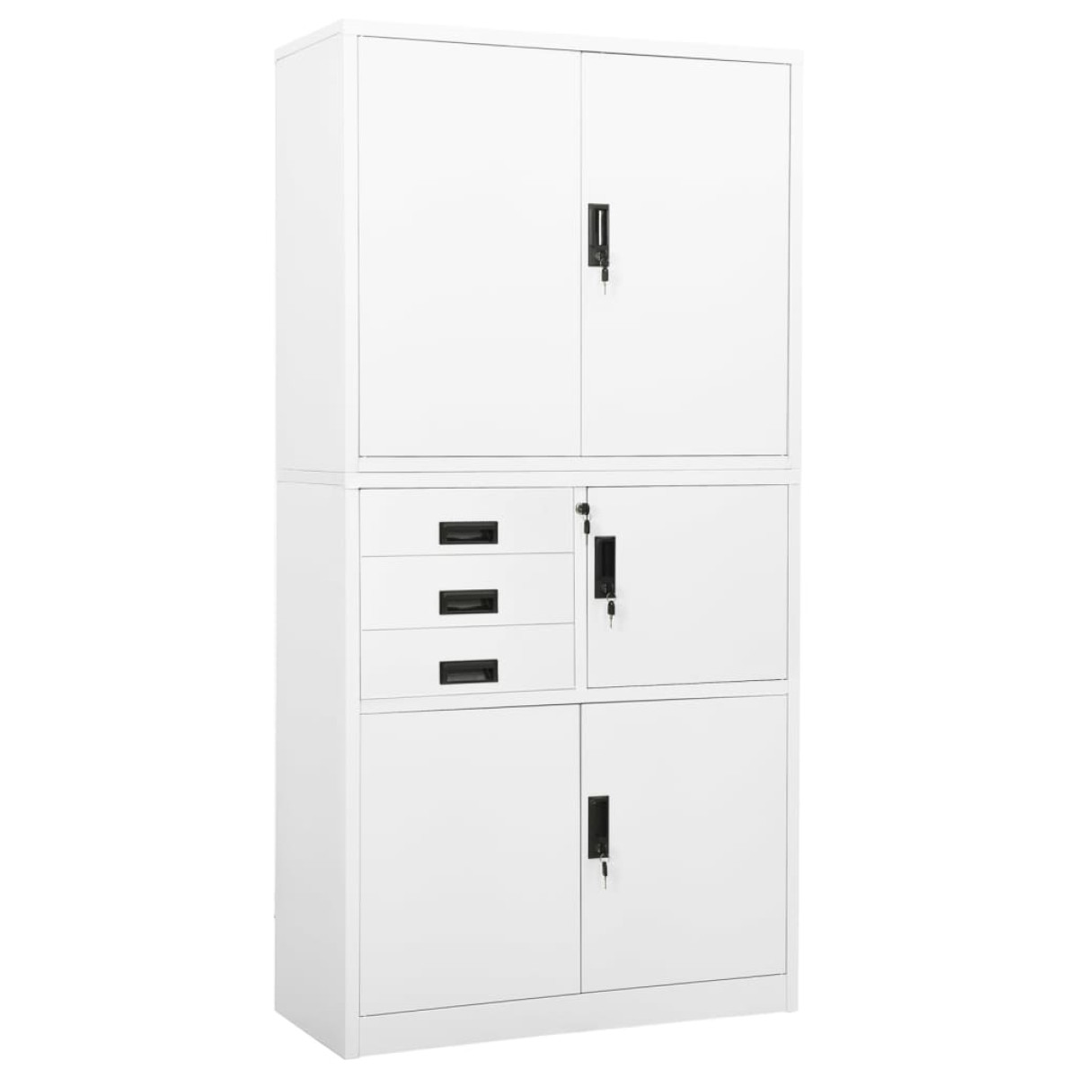 vidaXL Ντουλάπα Γραφείου Λευκή 90 x 40 x 180 εκ. Ατσάλινη