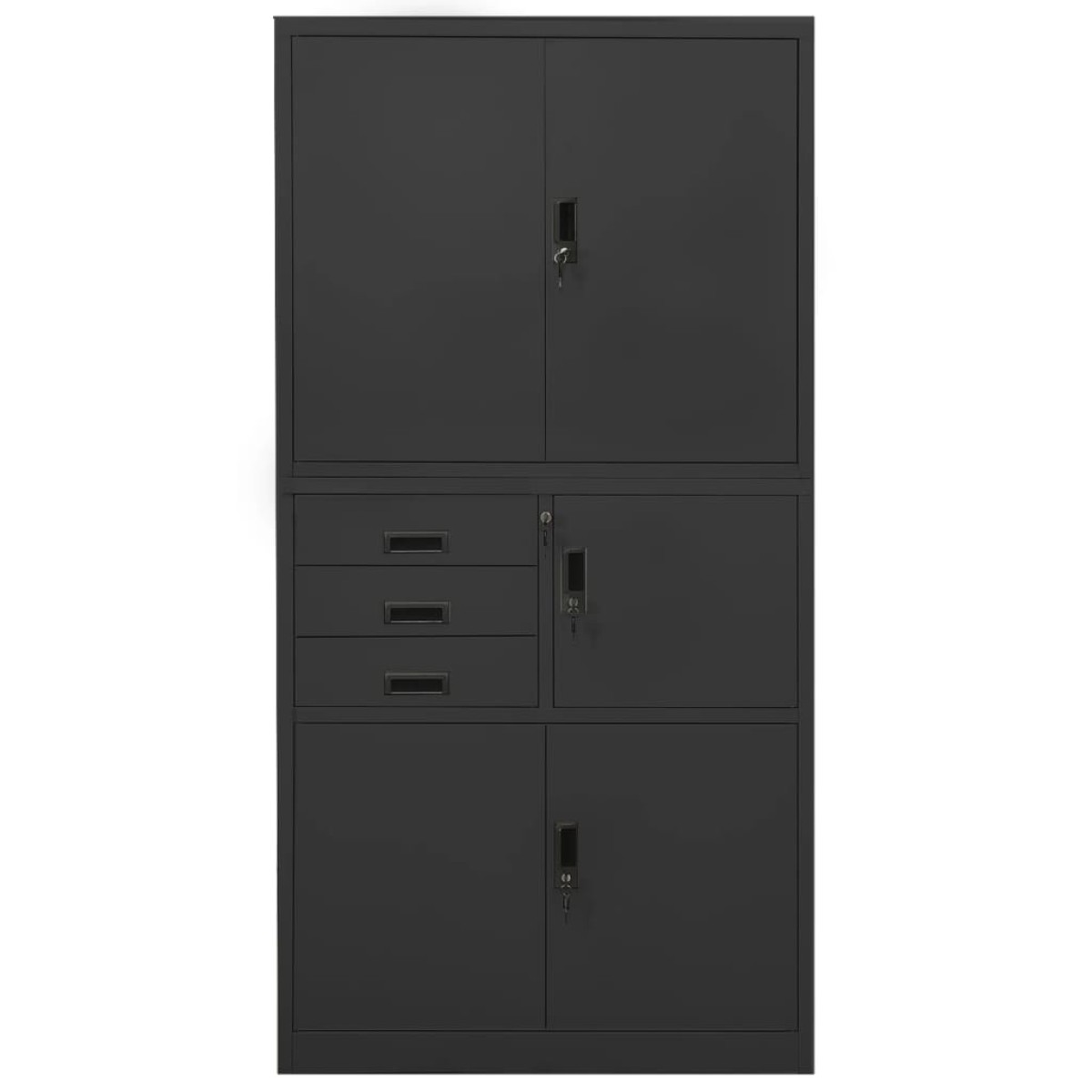 vidaXL Ντουλάπα Γραφείου Ανθρακί 90 x 40 x 180 εκ. Ατσάλινη