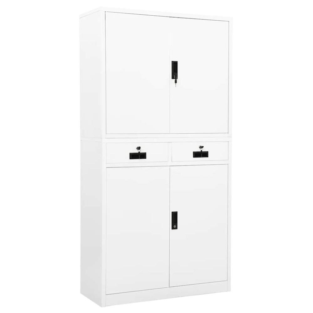 vidaXL Ντουλάπα Γραφείου Λευκή 90 x 40 x 180 εκ. Ατσάλινη