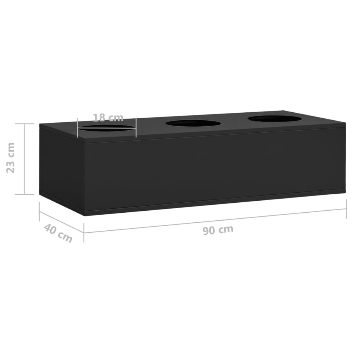 vidaXL Ανθοδοχείο Ανθρακί 90 x 40 x 23 εκ. Ατσάλινο