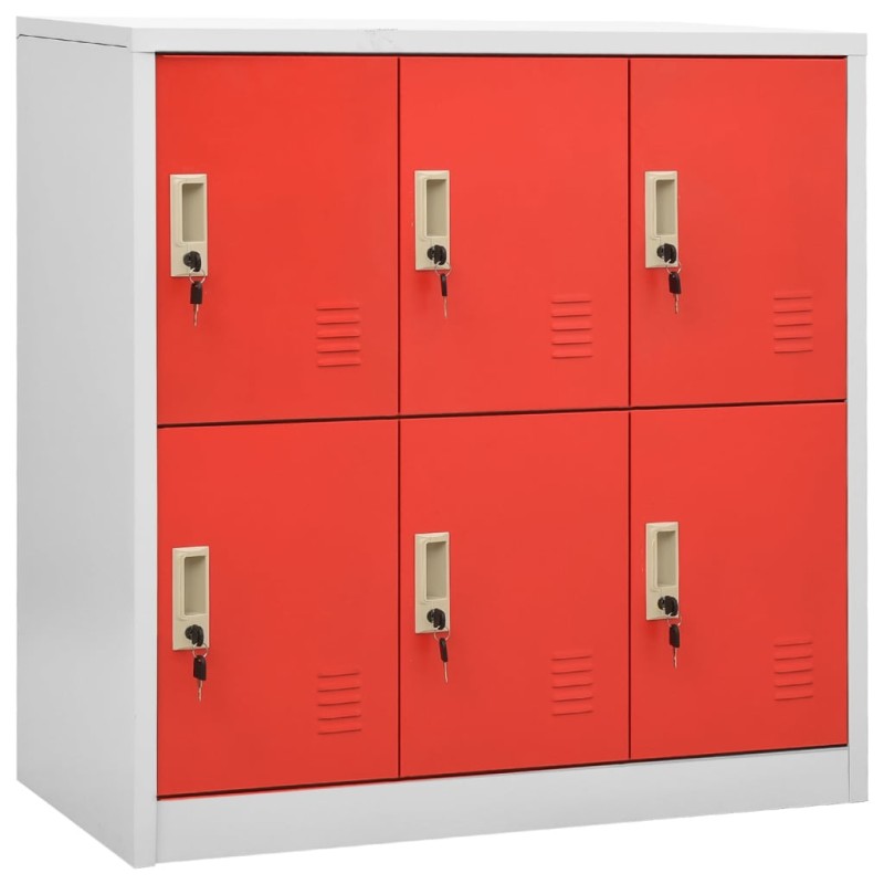 vidaXL Φοριαμός Ανοιχτό Γκρι / Κόκκινο 90 x 45 x 92,5 εκ. Ατσάλινος