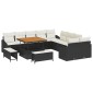 vidaXL Σετ Καναπέ Κήπου με μαξιλάρι 13 pcs Μαύρο Πολυ ράταν