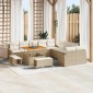 vidaXL Σετ Καναπέ Κήπου με μαξιλάρι 13 pcs Μπεζ Πολυ ράταν
