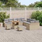 vidaXL Σετ Καναπέ Κήπου με μαξιλάρι 13 pcs Μπεζ Πολυ ράταν
