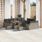 vidaXL Σετ Καναπέ Κήπου με μαξιλάρι 13 pcs Γκρι Πολυ ράταν