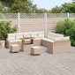 vidaXL Σετ Καναπέ Κήπου με μαξιλάρι 13 pcs Μπεζ Πολυ ράταν