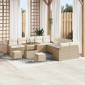 vidaXL Σετ Καναπέ Κήπου με μαξιλάρι 13 pcs Μπεζ Πολυ ράταν